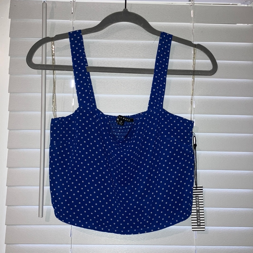 Blue Polka Dot Top